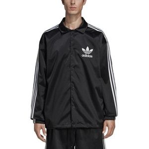Adidas Satin Coach Jacket - Black/White